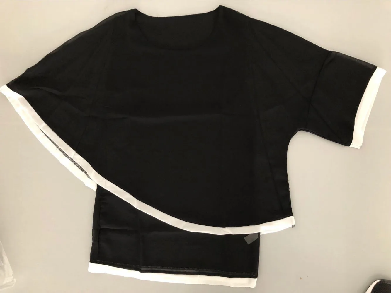 Шифоновая Лоскутная Асимметричная блузка рубашки повседневные сексуальные