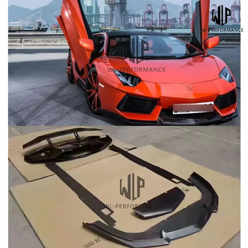 LP700 высокое качество карбоновое волокно передняя губа задняя диффузор боковые