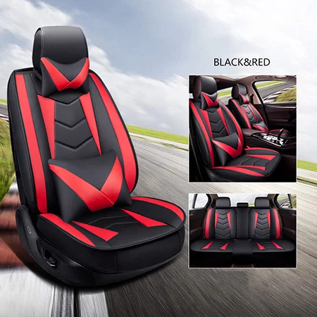 Red Deluxe Новые универсальные чехлы для автомобильных сидений из искусственной кожи для Nissan x trail x-trail xtrail t30 t31 t32 2010 2009 2008 2007 - Название цвета: Red Deluxe