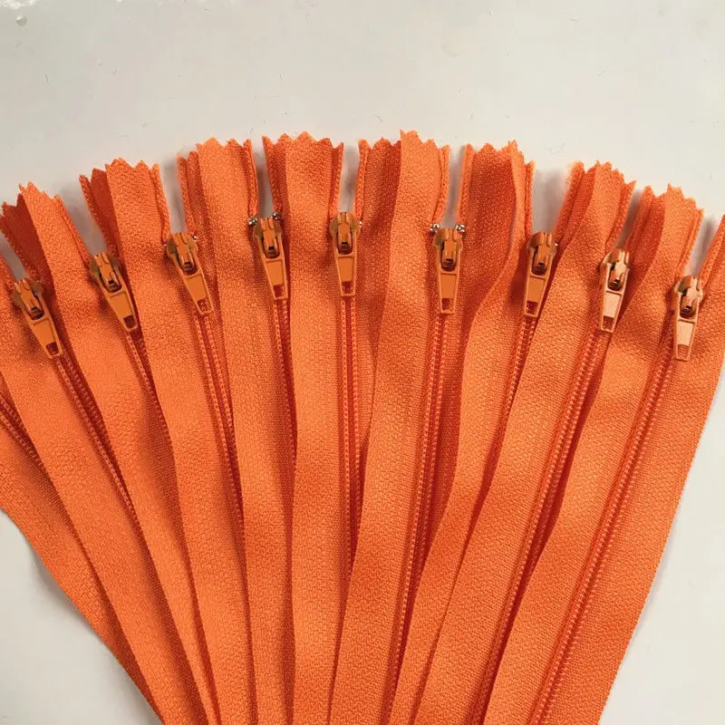 Orange 10 шт. портной катушки закрытые молнии смешанных цветов, нейлоновый одеяло Crafter канализационный 8 дюймов швейные инструменты аксессуары для одежды различных размеров - Цвет: Orange