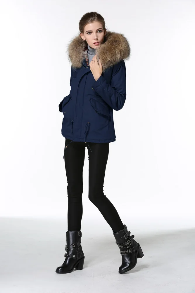 Новая модная зимняя женская куртка с большим воротником из натурального меха