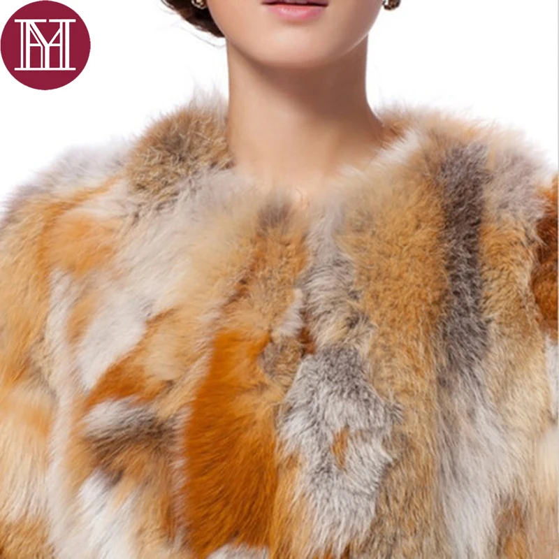 Новое поступление модное женское пальто из натурального красного лисьего меха