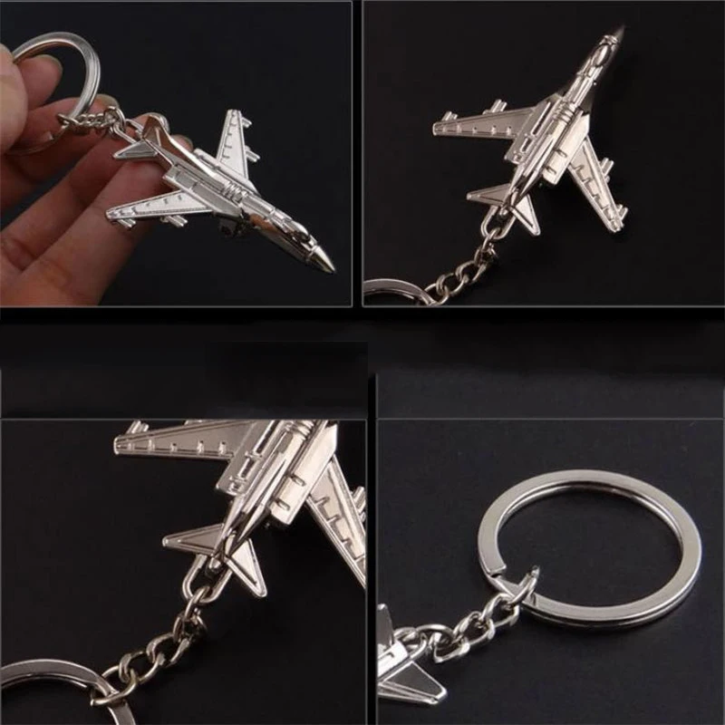 Aircraft Keychain Helicopter Key Chain Fighter Key Pendant Aviation Small Gift Souvenir