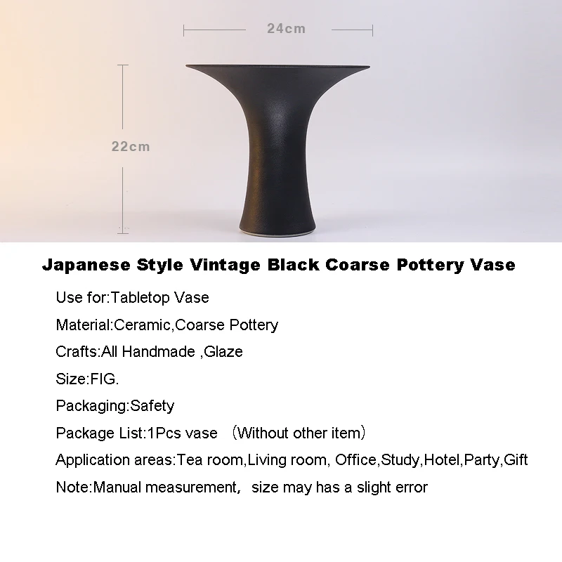 Винтажные матовые черные грубые керамические вазы в японском стиле Ikebana