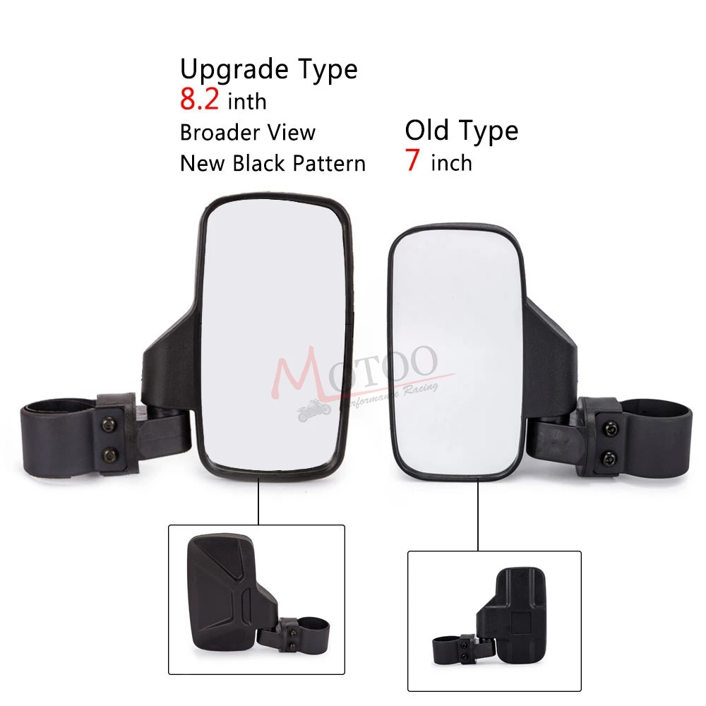 

UTV ATV 2pcs Rear View Side Mirror 1.75" 2" Roll Cage For Polaris RZR Ranger