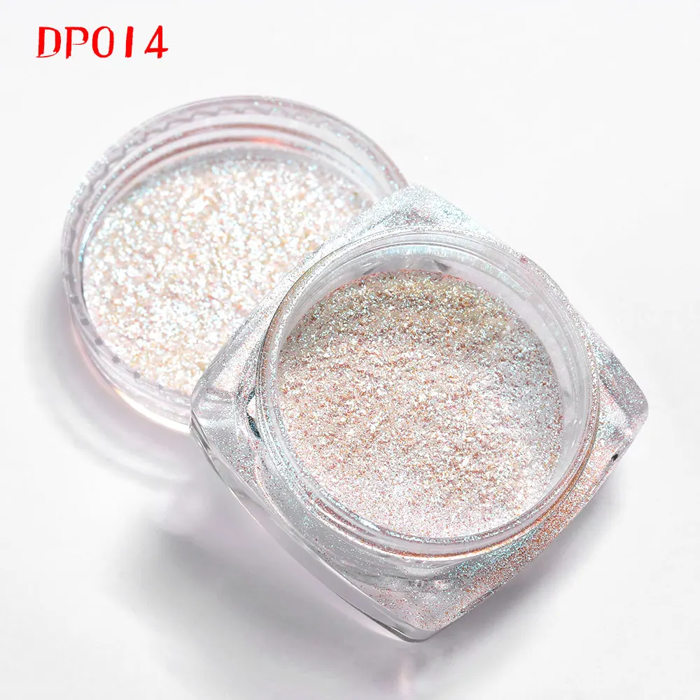DP14 1 коробка ультра мелкая зеркальная блесящий порошок для ногтей Пигмент фиолетовый серебристый акриловый металлический хромированный полировка пылью украшения для ногтей - Цвет: DP14
