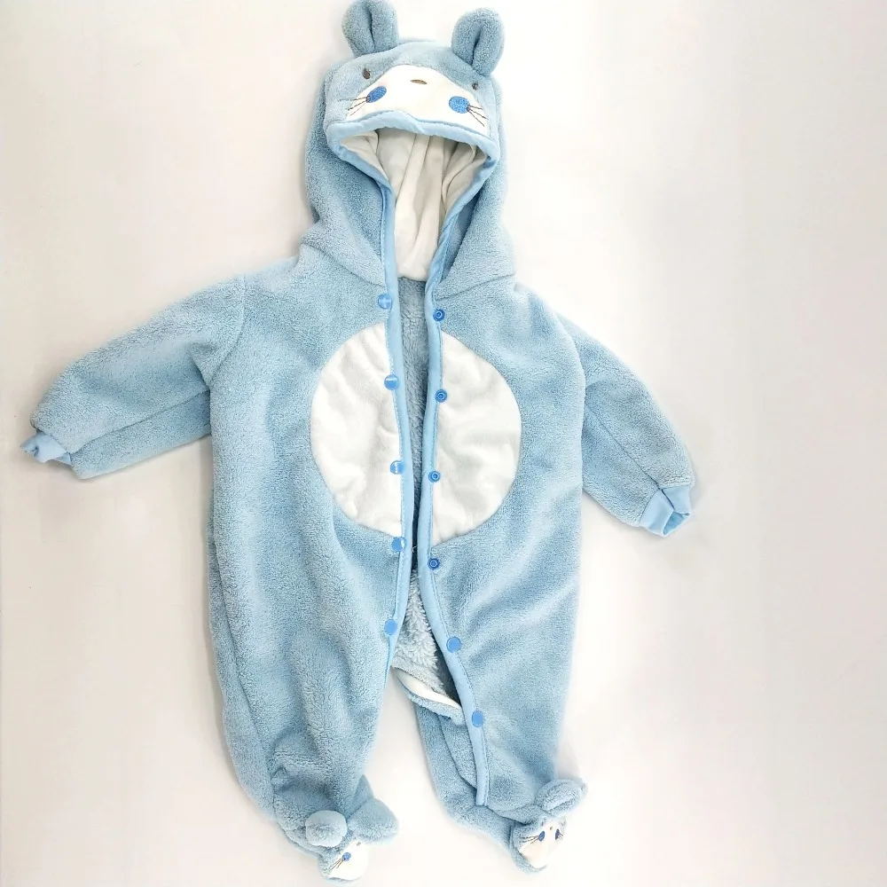 

50-57cm reborn silicone dolls Top Quality Baby Rompers Newborn Infant Baby fresh blue plush bear romper Outfits Set Clothes
