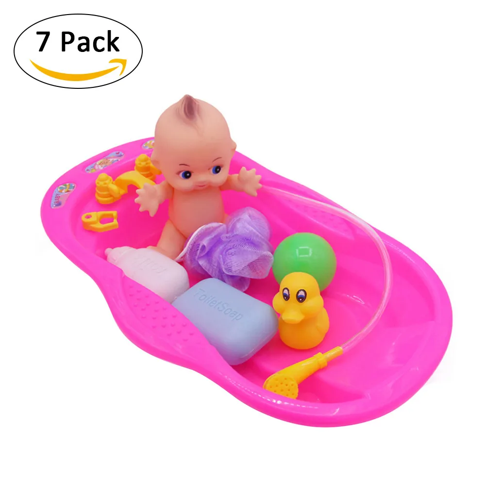 Ванная комната воды игральные игрушки наборы Ванна Кукольный дом играть маленькая утка океан мяч игрушка для ребенка