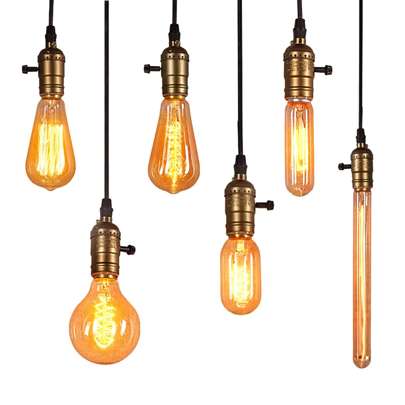 Ретро Винтаж подвесные светильники Лампа чердак держатель E27 Hanglamp Lustre Lampada винт
