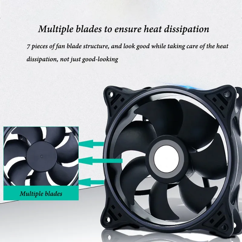 120 мм компьютерный чехол ПК Вентилятор охлаждения RGB Регулировка светодиодов