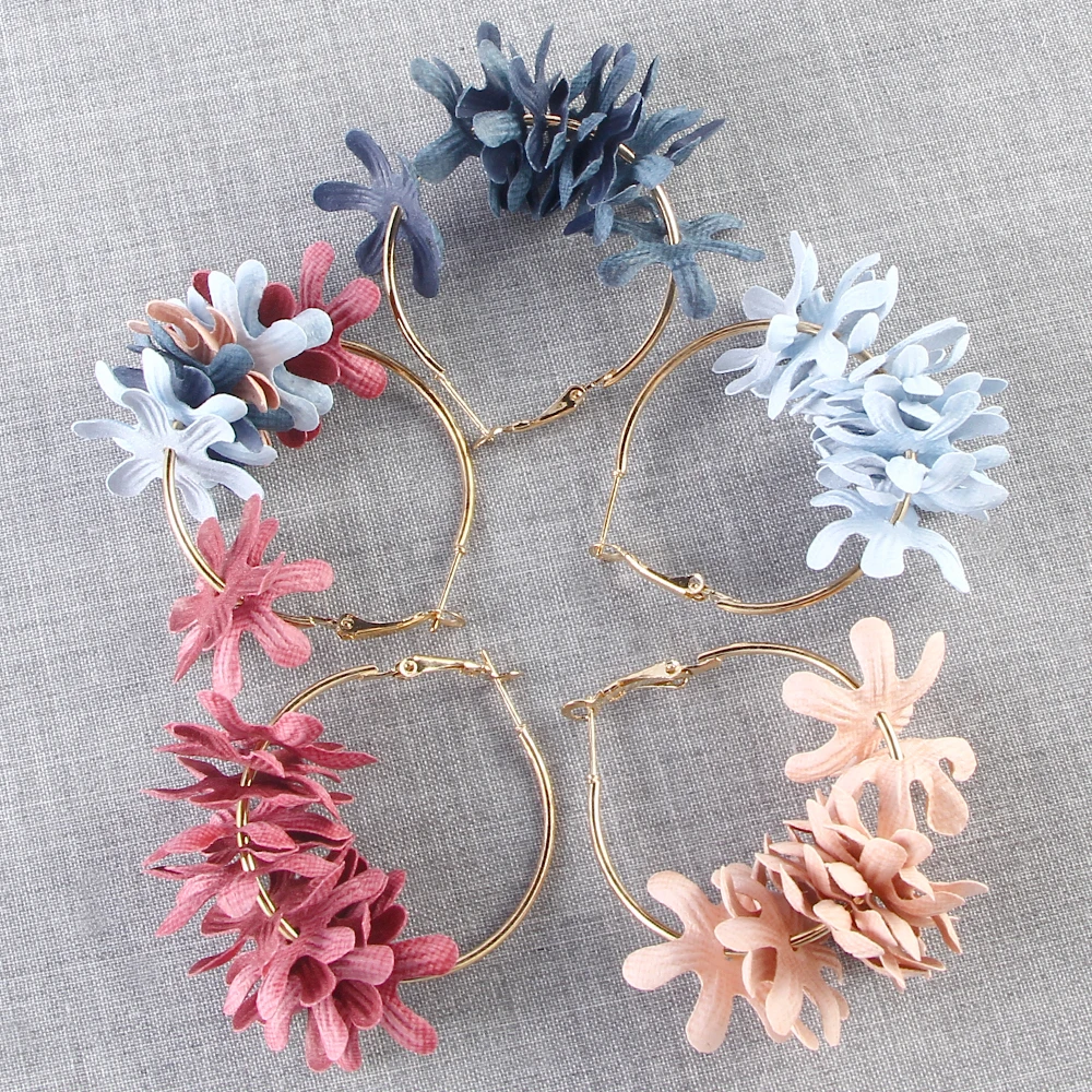 Новинка 2018 элегантные серьги-подвески с большим цветком для женщин корейская