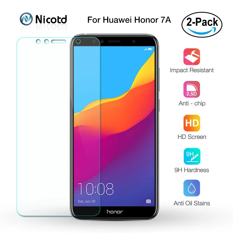 Nicotd 2 шт. 9H Премиум Закаленное стекло для Huawei Honor 7A pro 5 7 дюймов защита экрана