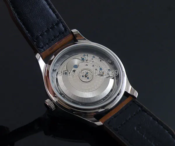 Parnis 43 мм синий циферблат запас мощности Серебристые руки автоматические мужские