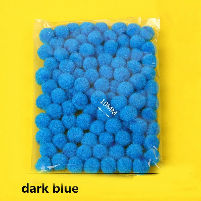 B05 dark blue 100 шт Многоцветный 10 мм шарик-помпон мягкий помпон шар Сделай Сам ручной работы меховой плюшевый шар для свадьбы домашний декор вечерние принадлежности - Цвет: B05 dark blue