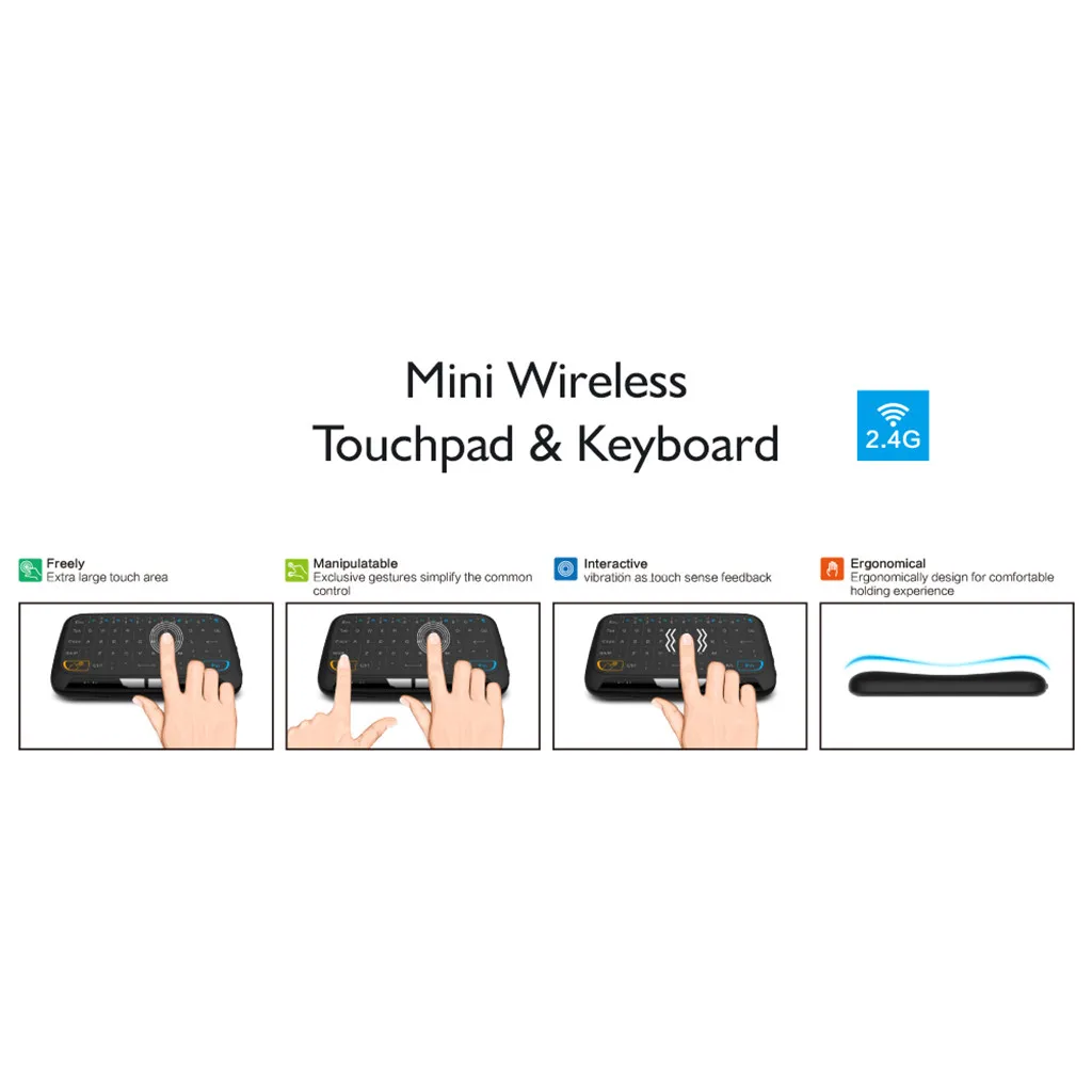 OMESHIN 2,4 ГГц Беспроводная перезаряжаемая клавиатура и тачпад комбо мини Bluetooth беспроводная IOS и Android Windows PC Smart tv Android118A