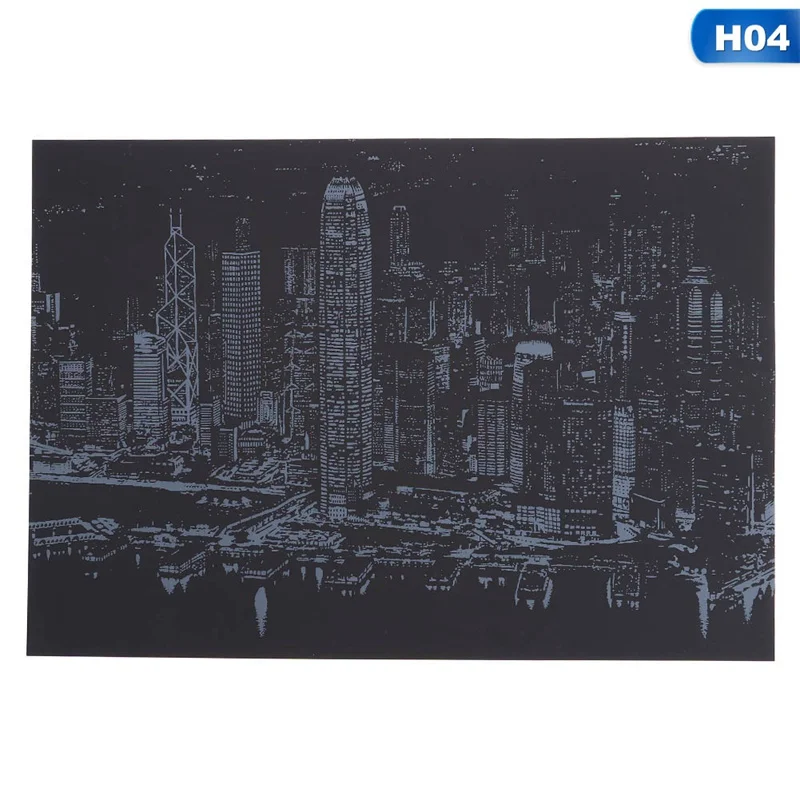 H04 1 шт., мир, город, Флоранс, Budapest, краска, царапина, соскабливание, бумага для рисования, мир, фотографии с достопримечательностями, украшение дома, подарки - Цвет: H04