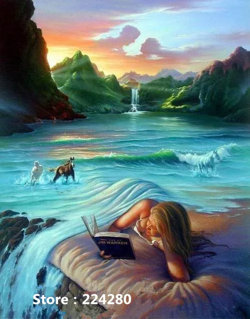 

Needlework,Cross stitch,14CT Unprinted Water edge beauty scenery Embroidery kits Art Cross-Stitching,DIY Handmade home decor