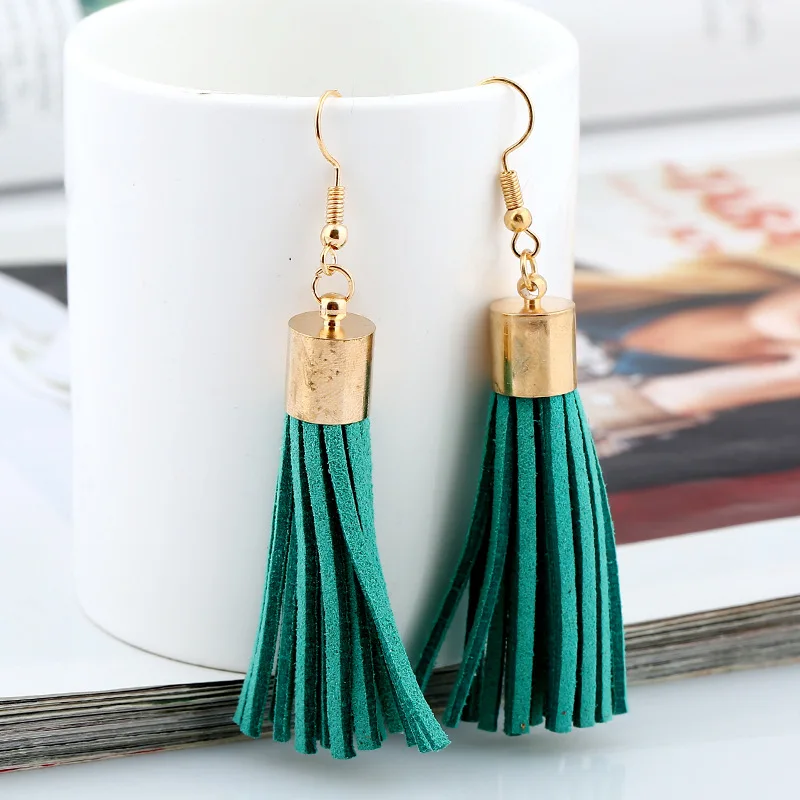 2017 модные корейские Бархатные серьги с кисточками эффектные украшения в стиле