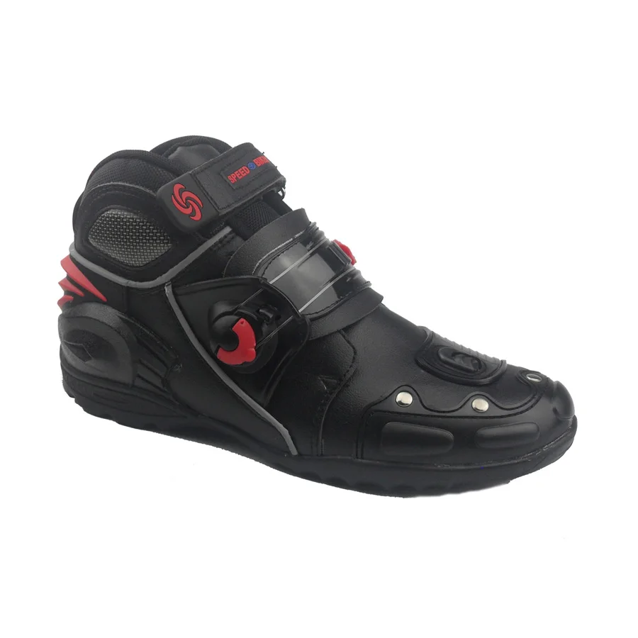 Мотоциклетные ботинки Pro biker кожаные дышащие черные для езды на мотоцикле|boots for