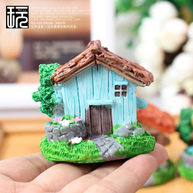 Смола ремесла мини дом модель орнамент сделай сам сказочный сад миниатюрные