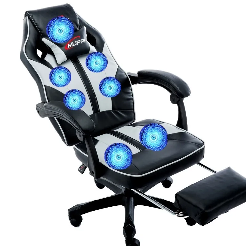 Роскошное Качество офисное кресло Poltrona Silla Gamer Esports 7 точечное массажное колесо Синтетическая кожа с подставкой для ног может лежать Бытовая