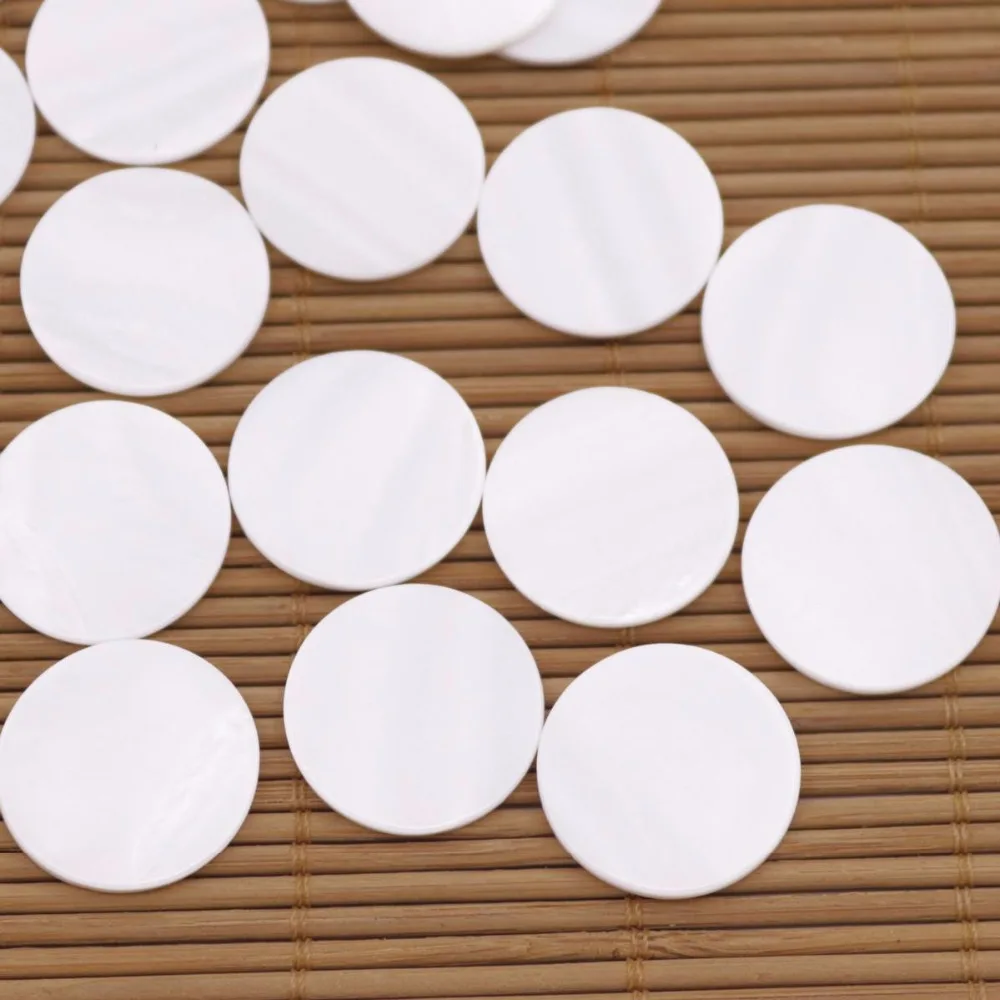 

50 PCS 20mm Coin shell Cabochons Natural White Mother of Pearl no hole