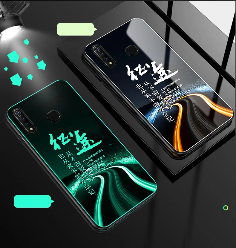 ДЛЯ vivo Z5X чехол Роскошный светящийся жесткий закаленное стекло защитный чехол на заднюю панель для vivo z5x Z5 X vivo z5x полное покрытие оболочки