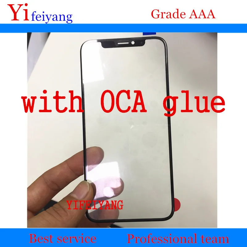Внешнее стекло с клеем OCA для iPhone 11 pro max X XS XR MAX 10 шт./лот|glass lens|front glassreplacement screen |