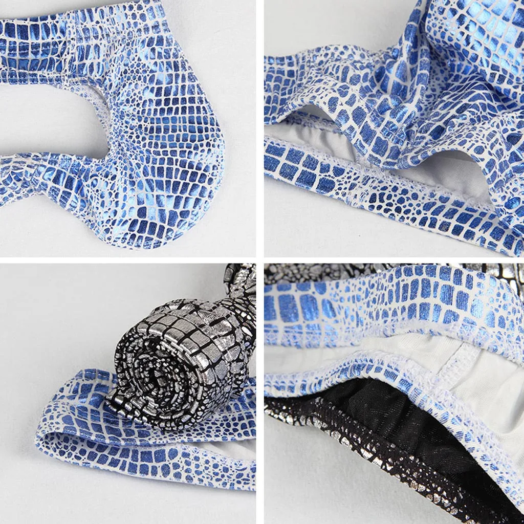 Мужское нижнее белье из змеиной ткани сексуальные мужские трусы cueca masculina мужское