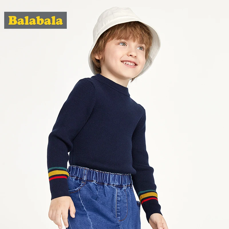Детский свитер Balabala для мальчиков Новинка осени 2019 хлопковая одежда с круглым