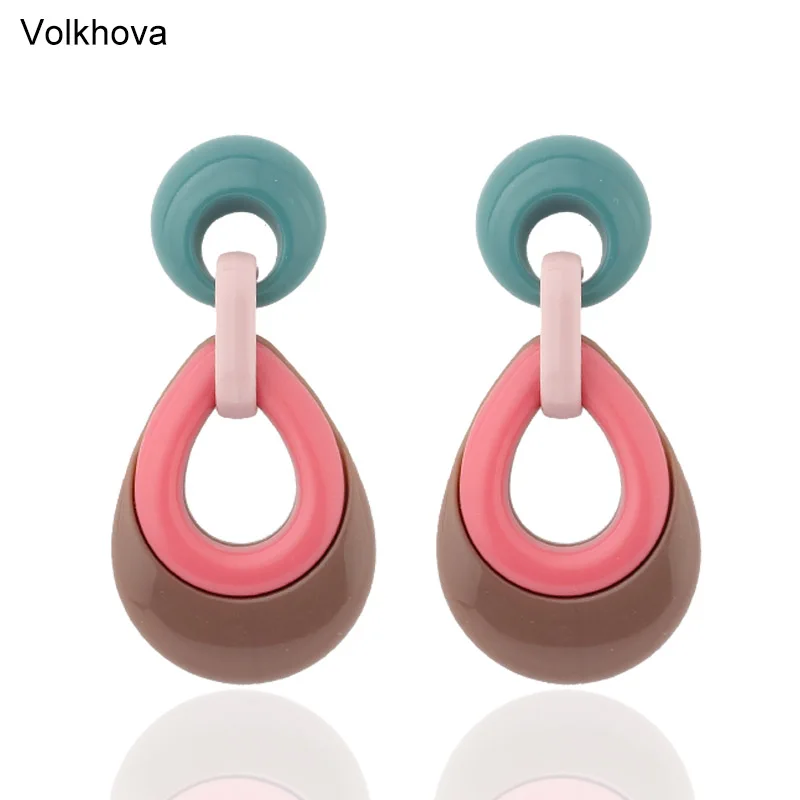 Модный бренд корейский дизайн серьги из полимеров для женщин милые 7 цветов