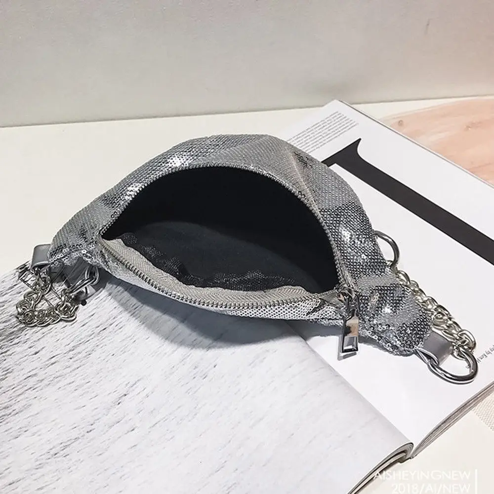 Новая модная женская сумка блестящая поясная сумка кожаный чехол поясная сумка-пояс на талию Дорожная Спортивная сумка с карманом