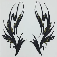 1pair black wing embroidery large applique patch fabric iron on jacket clothes dress decorate accessory 2917cm white blue diy