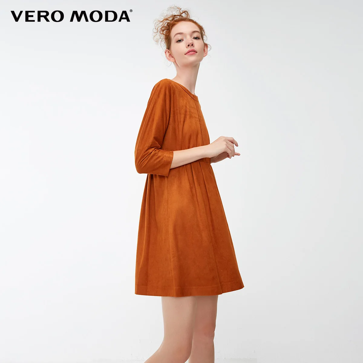 Vero Moda новые женские 3/4 рукава кожаный декоративный пояс вечерние платья | 31847C511 - Цвет: Leather brown