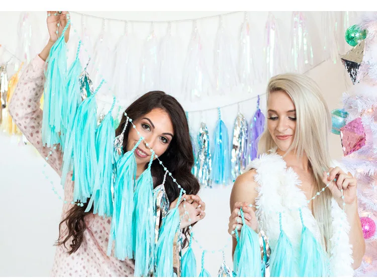 

Festive Party Supplies Event Streamers color Birthday Wedding Paper Decoration Streaming tassel 15pc/lot