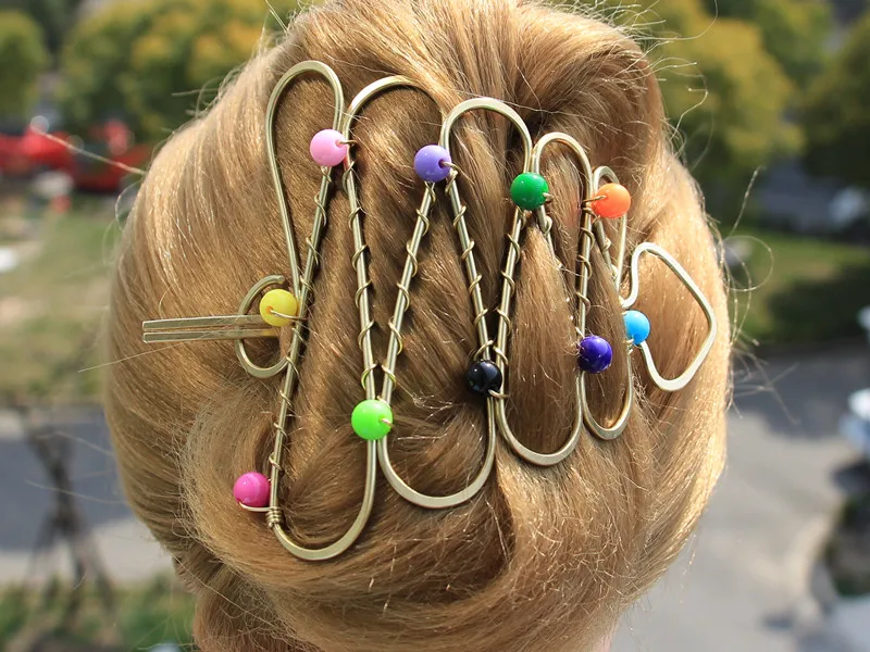 2019 Новое поступление Рождественская елка форме Латунь Pin волос с палкой Boho