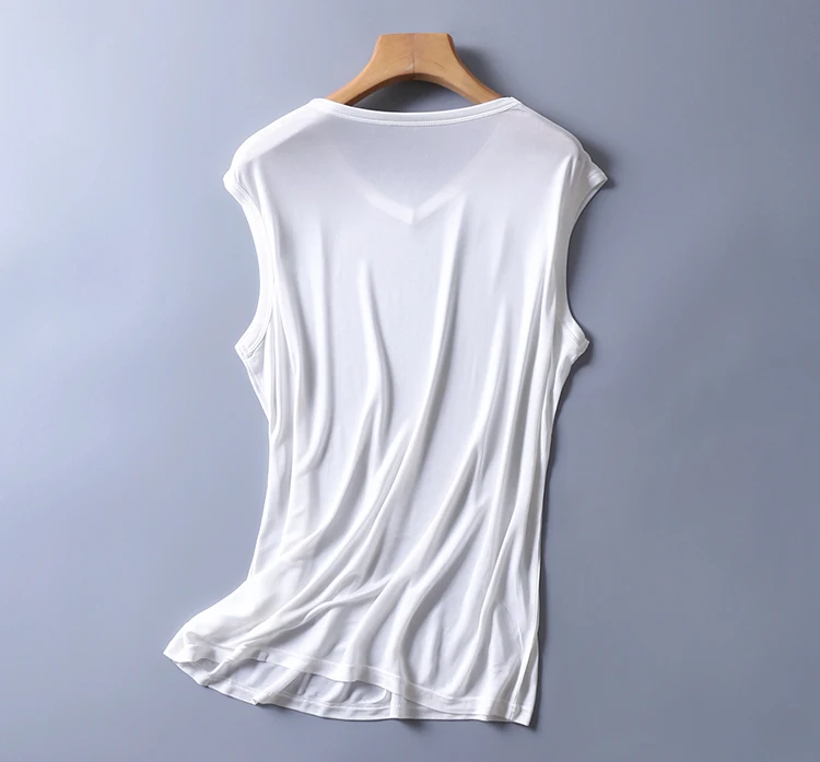 Лето 100% натуральный шелк без рукавов плюс размер майка мужская debardeur homme singlet tanktop