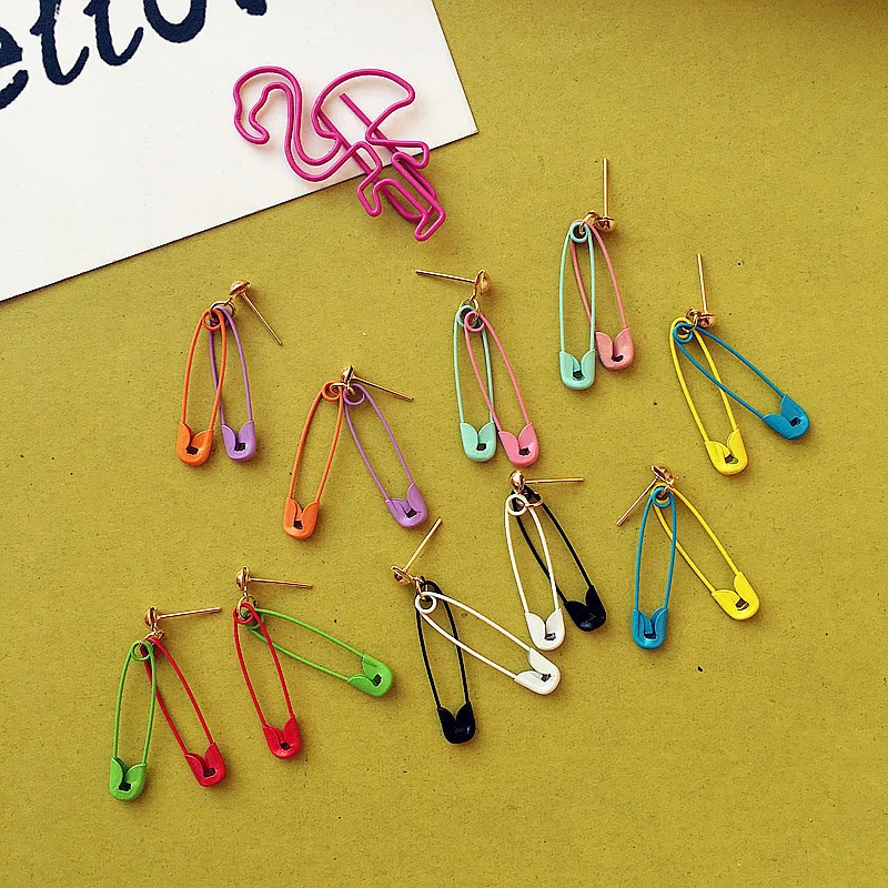 

High Quality Creative Hollow Candy Colors Stud Double Earring For Women Stud Cute Earring Party Daily Jewelry Fashion