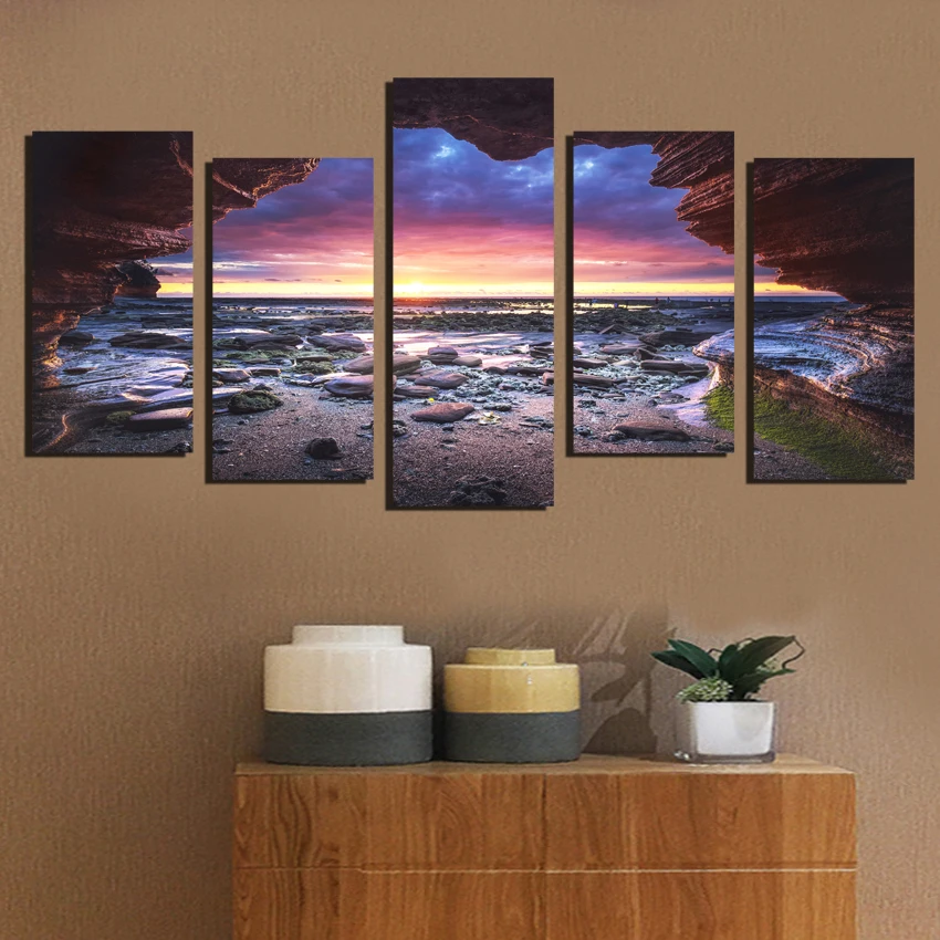 Комплект из 5 современный Книги по искусству пейзаж холст Картины для кровати