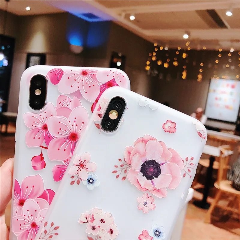 Relief peach blossom Case For Samsung Galaxy S8 S9 Plus Note 9 J2 J250 J4 J5 J6 J7 ON5 ON7 Pro Prime 2016 2018 Soft Cover |