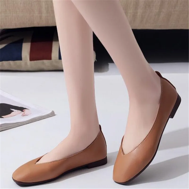 DIWEINI/женские балетки на плоской подошве из натуральной кожи без шнуровки
