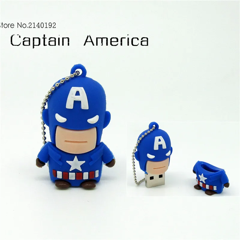 

Superhero USB Flash Drive Mini Captain American Spider Man 4GB 8GB16GB 32GB 64GB 128GB Pendrive Memory Drives Pen Drive