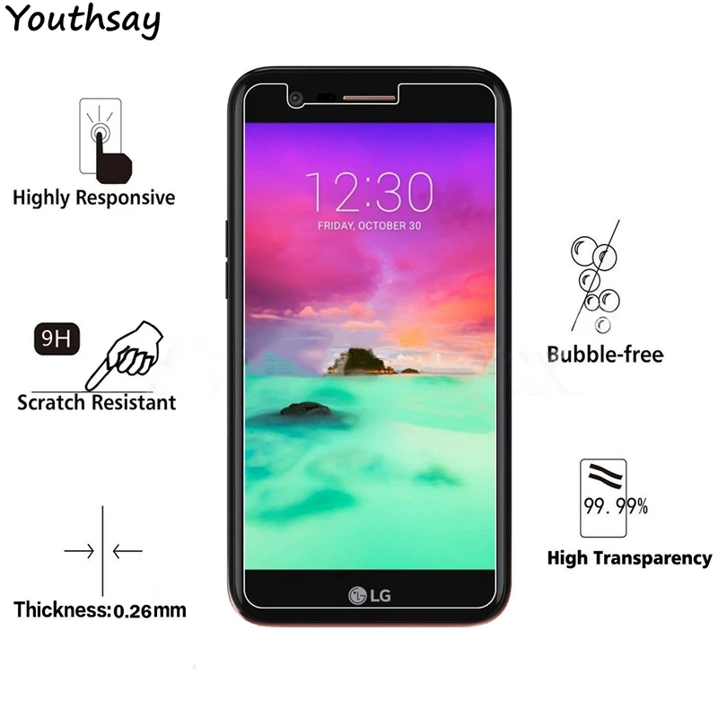 2 шт. стекло для LG K8 2017 защита экрана телефона пленка Закаленное LV3 M200N X240 US215