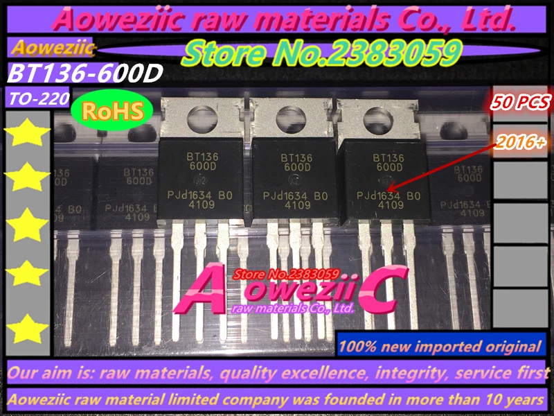 Aoweziic 2016 + 50 шт. 100% новый импортный оригинальный BT136 600D 220 triac три 600 в 4A