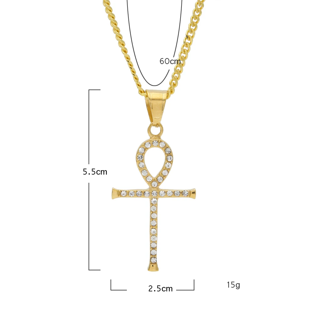 Ожерелье с подвеской в виде ключа жизни из нержавеющей стали | Ожерелья