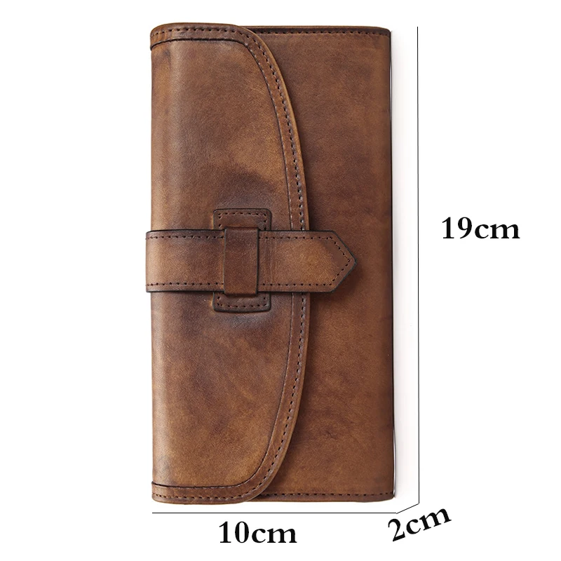 

Joyir 100% Top Genuine Cowhide Genuine leather High Quality Men Long casual Wallet Coin Purse Vintage Pure color purse men