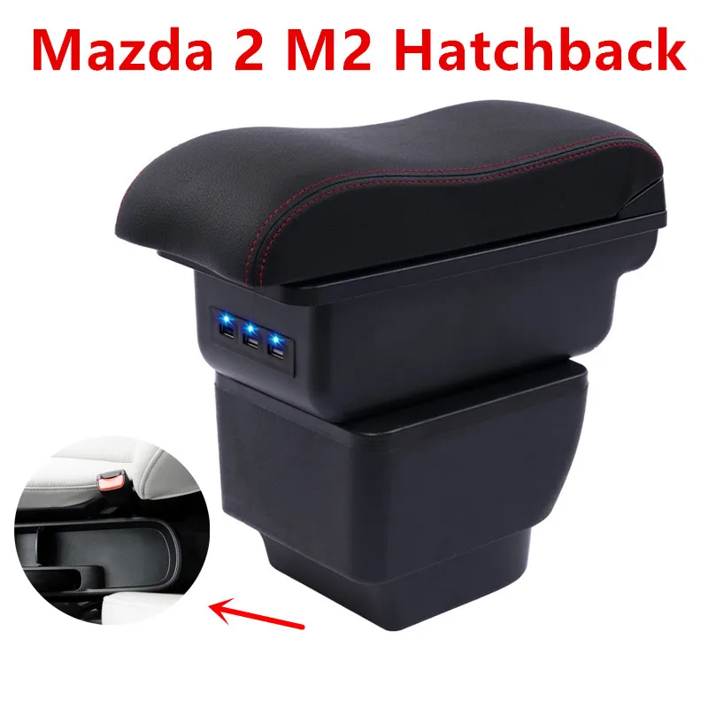 Для Mazda 2/Demio/Mazda2 подлокотник коробка центральный магазин содержимое коробка интерьер подлокотник хранения держатель чашки автомобиля-Стайлинг Аксессуары