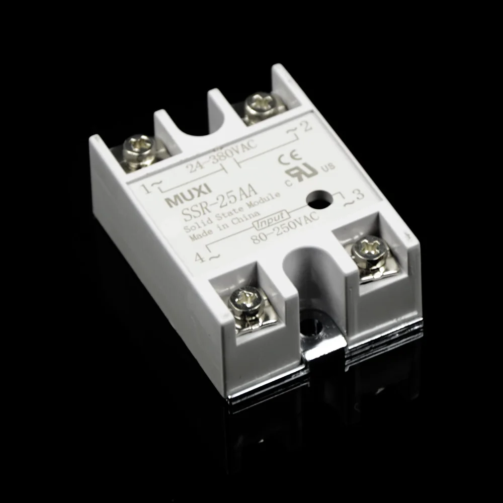 1 шт. SSR-10AA SSR-25AA, новинка, высокое качество, твердотельное реле Muxi, от 5-24 В переменного тока до 24-380 В постоянного тока, 6-20 мА, контроль температуры