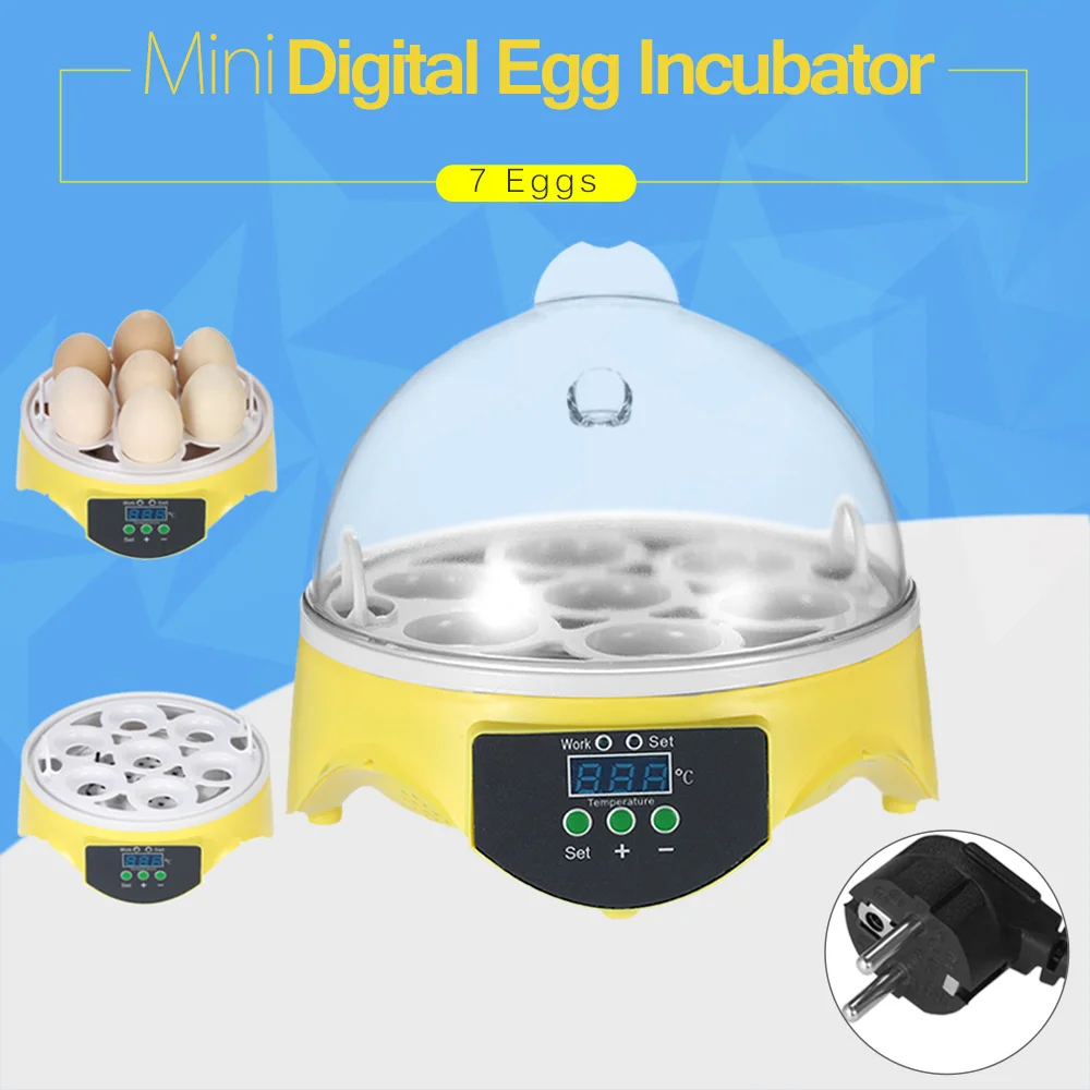 7Egg Мини цифровой инкубатор для яиц прозрачное яйцо инкубационное устройство