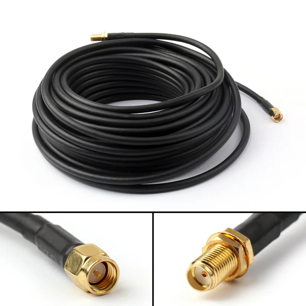 Кабель-удлинитель Areyourshop 15 м вилка SMA в гнездо отрезок RG58 49 футов 50 ом 1 шт. кабели